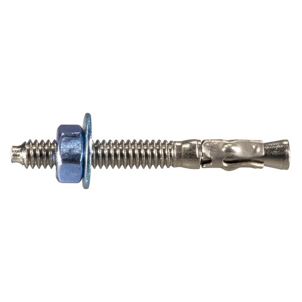 Torquemaster Torquemaster Wedge Anchor, 1/4" Dia., 2-1/4" L, Stainless Steel Blue Ruspert, 50 PK 55216 - main